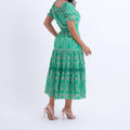 Vestido Feminino Verde Padrão Geométrico Floreari