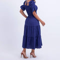 Vestido Feminino Azul Delicado com Caimento Solto Floreari