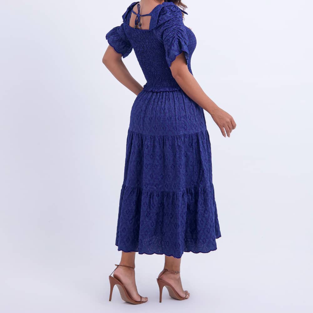 Vestido Feminino Azul Delicado com Caimento Solto Floreari