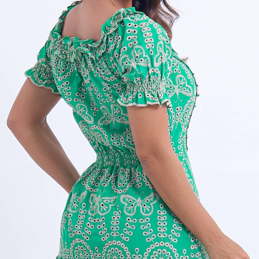 Vestido Feminino Verde Com Amarração Floreari