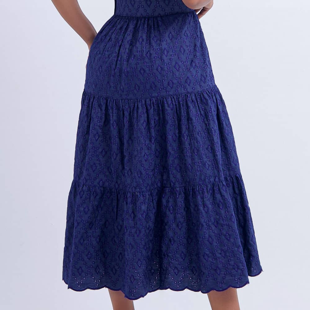 Vestido Feminino Azul Para Todas as Estações e Ocasiões Modestas Floreari