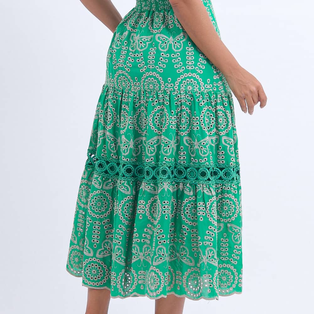 Vestido Feminino Verde Vibrante Estampas Únicas Floreari