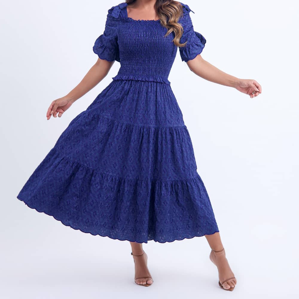 Vestido Feminino Midi Azul-Marinho Fátima - FL20