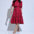 Conjunto Feminino Vermelho Rodado Floreari