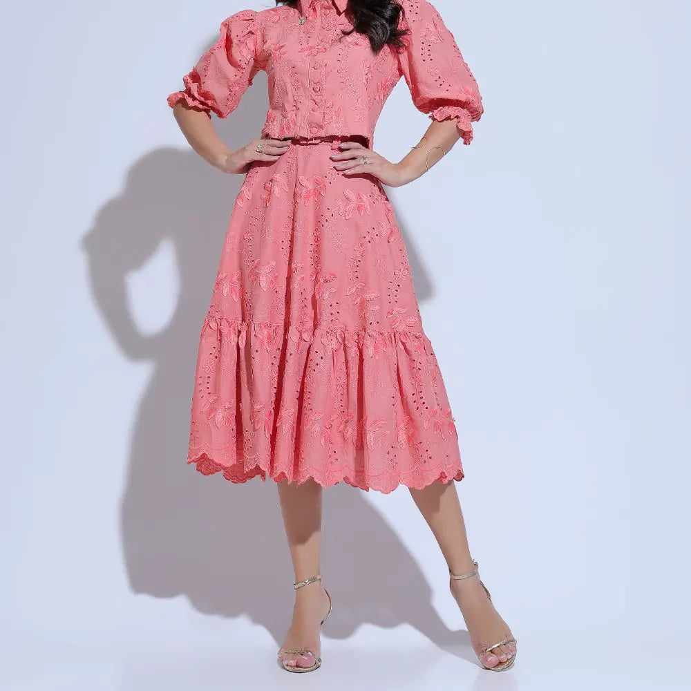 Conjunto Feminino Coral Charmoso Floreari