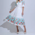 Vestido Feminino Branco Modesto Floreari