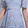 Vestido Feminino Renda Cinto Acinturado Floreari
