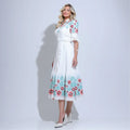 Vestido Feminino Branco Elegante Floreari