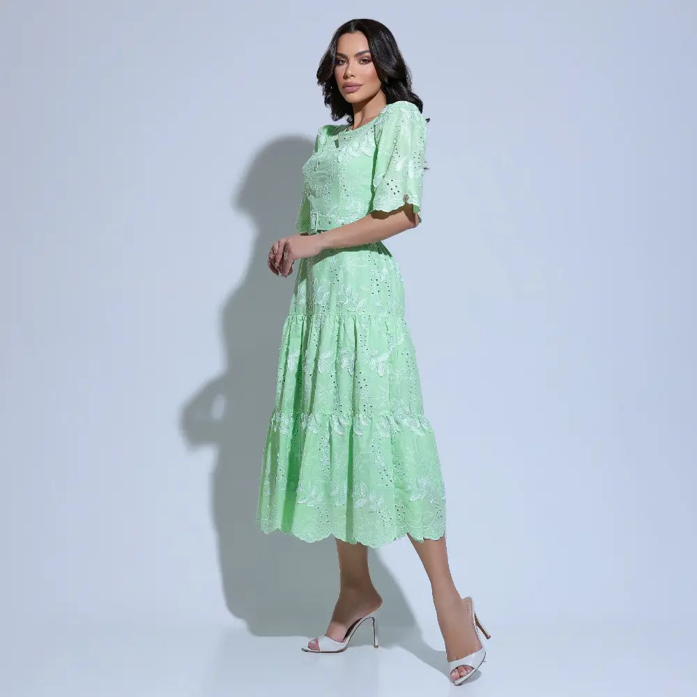 Vestido Feminino Verde Claro Charmoso Floreari