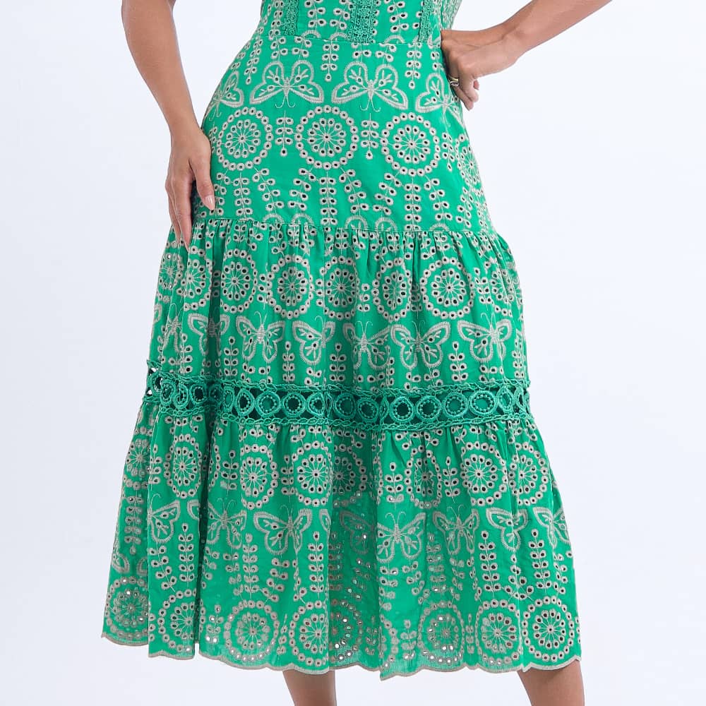 Vestido Feminino Verde Primavera Verão Floreari
