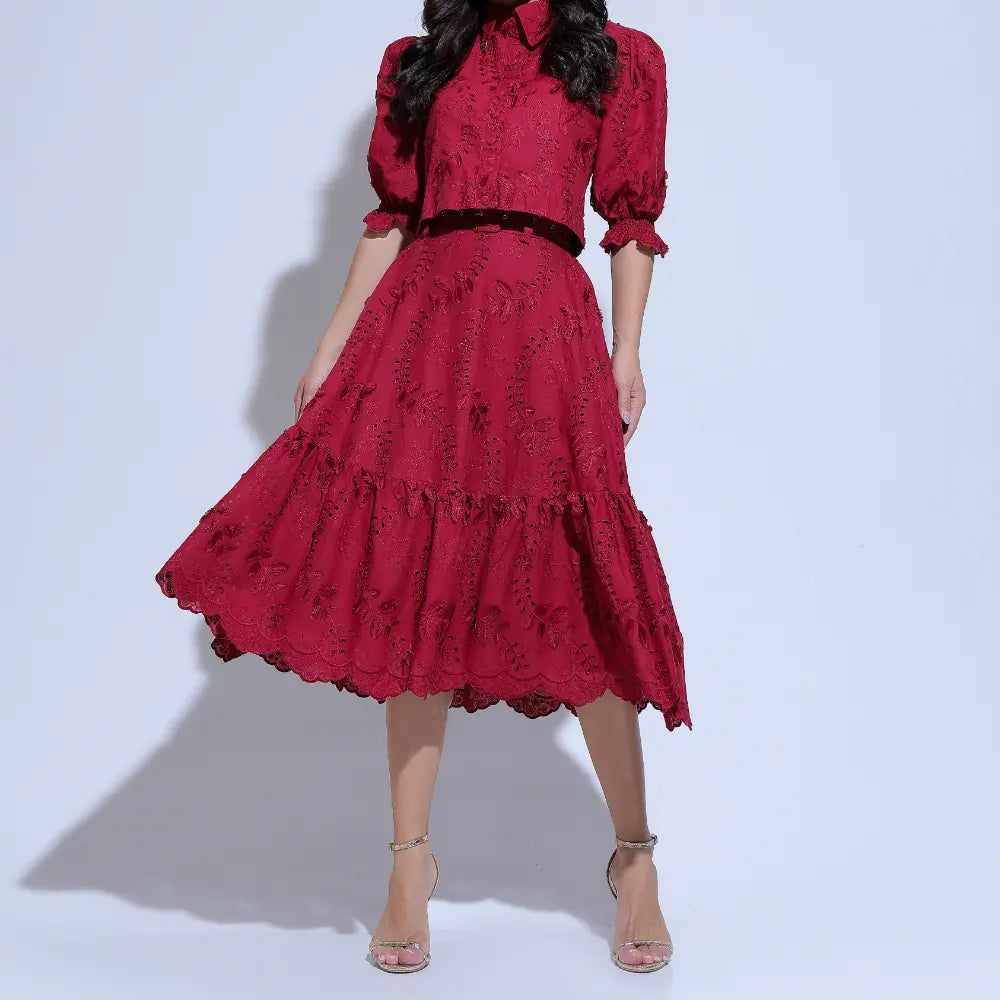 Conjunto Feminino Vermelho Charmoso Floreari