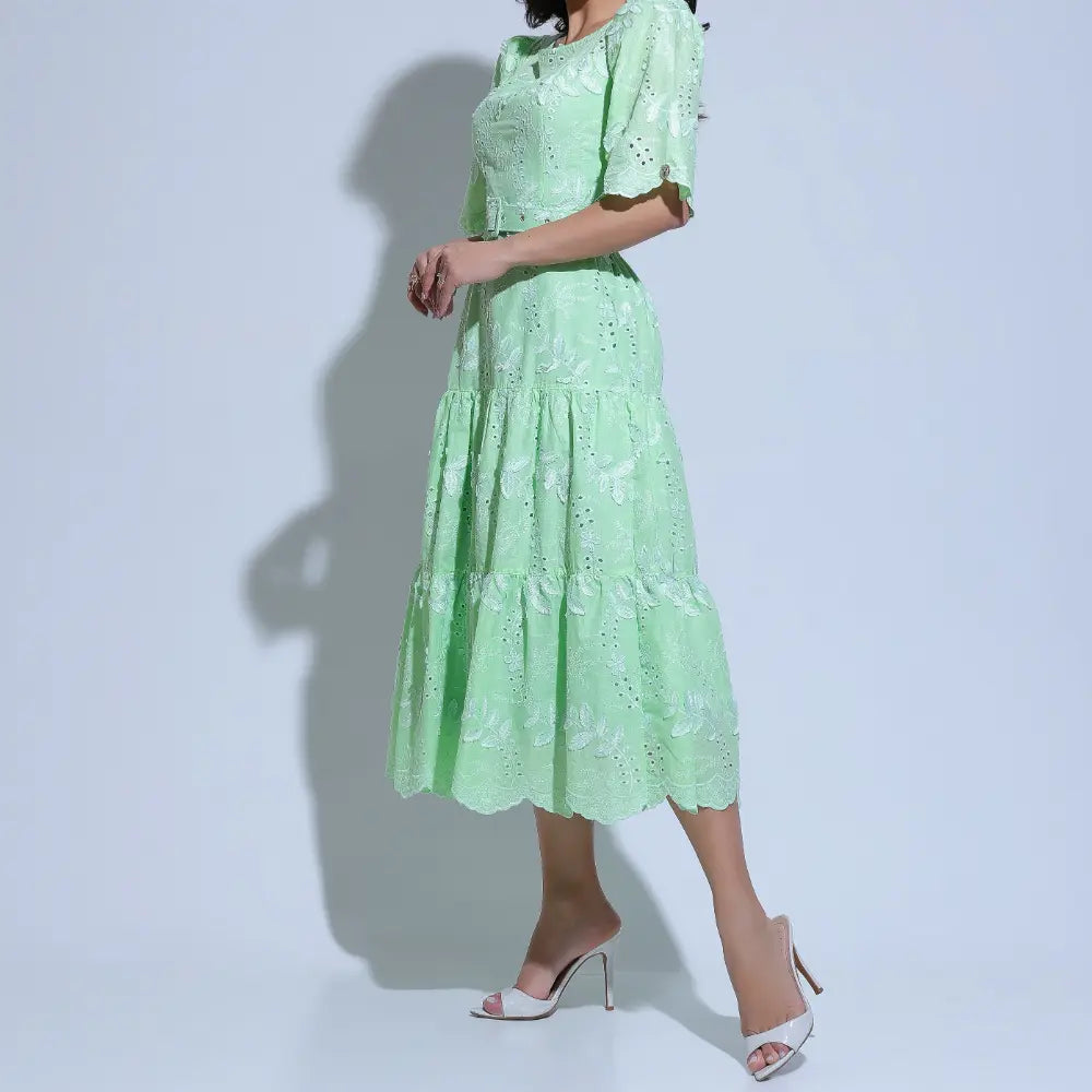 Vestido Feminino Verde Claro Estilo Único Floreari