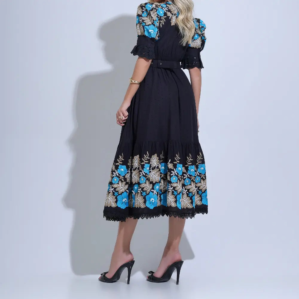 Vestido feminino bordado festa