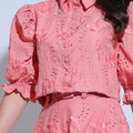 Conjunto Feminino Coral Casual Chic Floreari