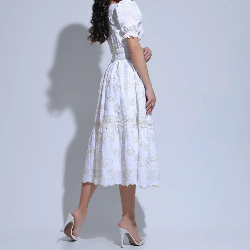 Vestido Feminino Branco Versátil Floreari