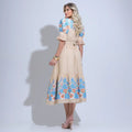Vestido Feminino Bege Festa Campo Floral Floreari