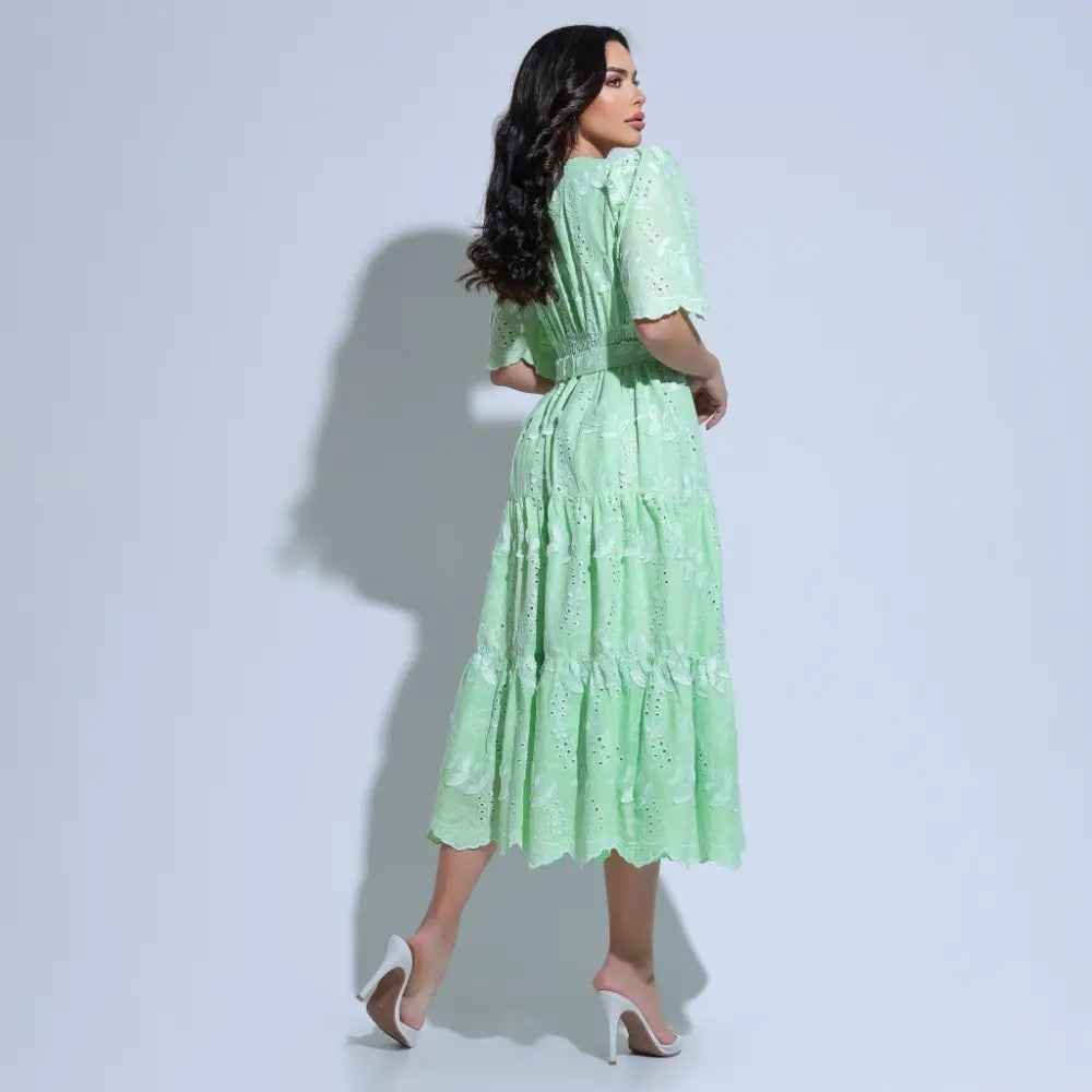 Vestido Feminino Verde Claro Natural Floreari