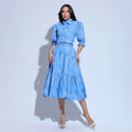 Conjunto Feminino Azul Sofisticado Floreari