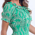 Vestido Feminino Verde Com Renda Guipir Floreari