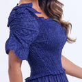 Vestido Feminino Azul Charmoso com Saia Rodada Floreari