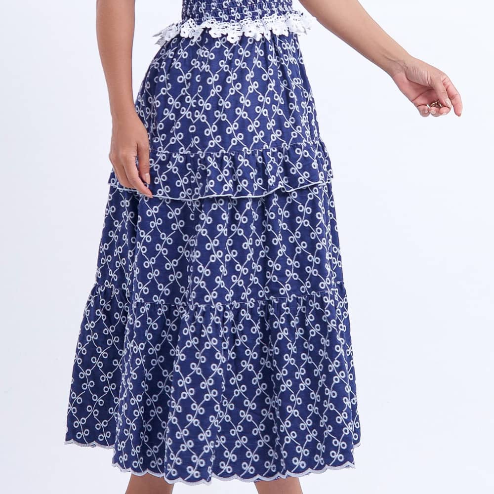 Vestido Feminino Marinho Comportado e Moderno Floreari