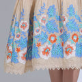 Vestido Feminino Bege Cinto Fino Babados Floreari