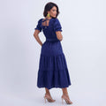 Vestido Feminino Azul Para Passeios e Eventos Diurnos Recatados Floreari