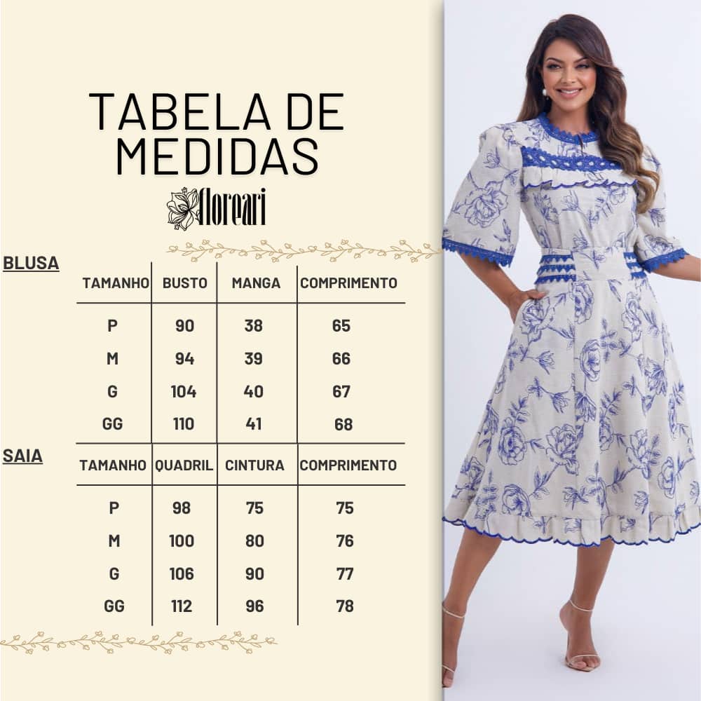 Conjunto Feminino Tabela Floreari