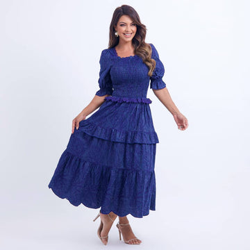 Vestido Feminino Violeta Estilo Godê Natália - FL18