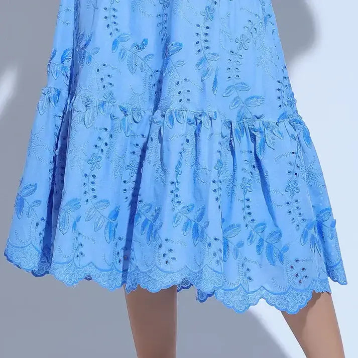 Conjunto Feminino Azul Elegante Floreari