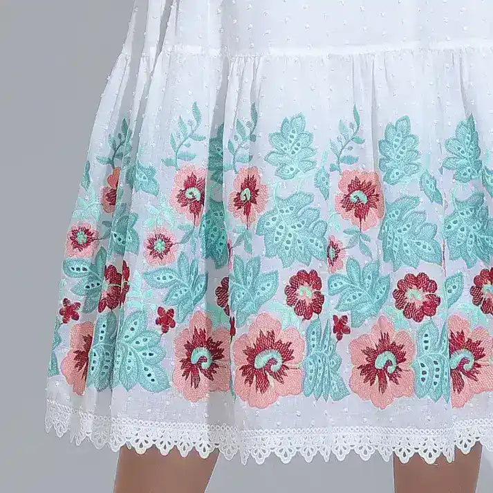 Vestido Feminino Branco Leve Floreari