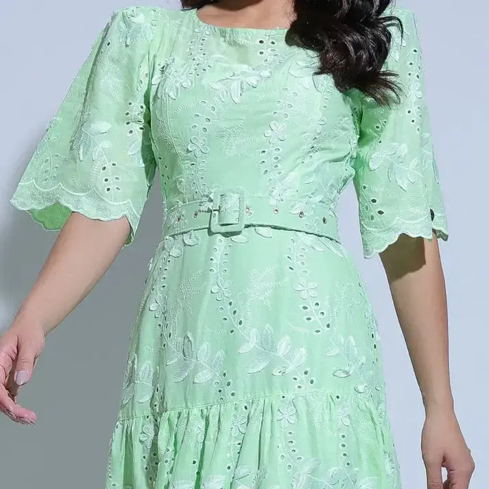 Vestido Feminino Verde Claro Encanto Floreari