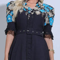 Vestido feminino bordado floreari